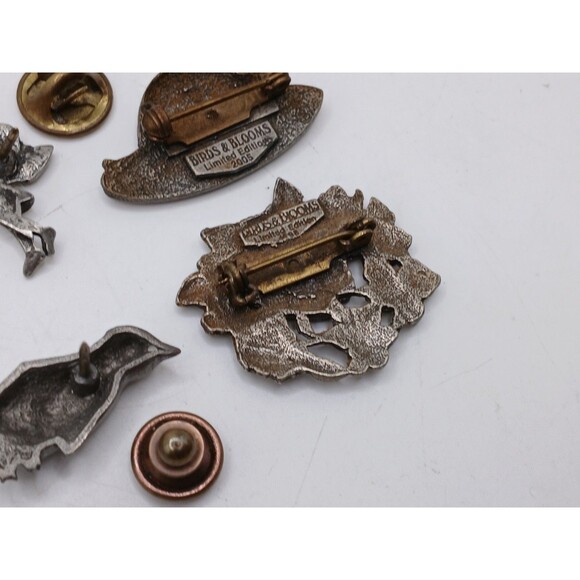 10 Pewter Brooches JJ Hippo, Pig + 4 BIRDS & BLOOMS Limited Edition Lapel Pins - Picture 14 of 14
